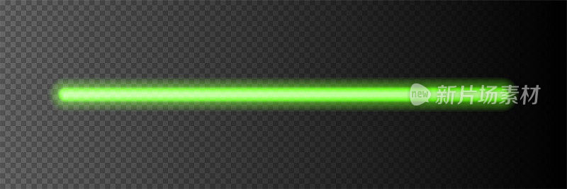 透明背景霓虹灯棒。绿色led线发光矢量插图。为聚会或俱乐部设计的电子色彩
