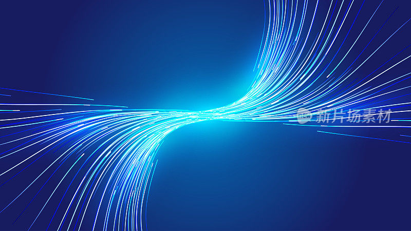 蓝色动态发光线互联网技术矢量背景