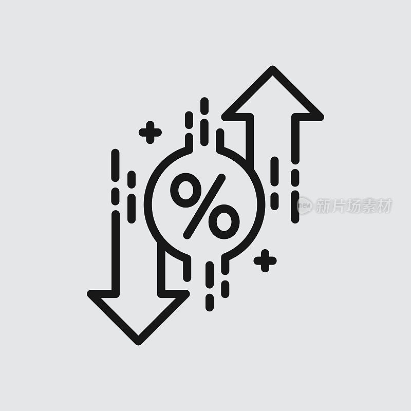 带有可编辑描边的金融行图标