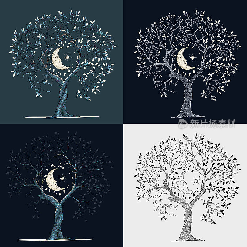 生命之树，月亮，白天和黑夜