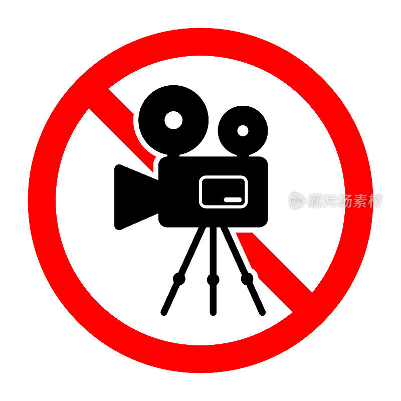 没有相机图标。禁止摄像。停止相机图标。