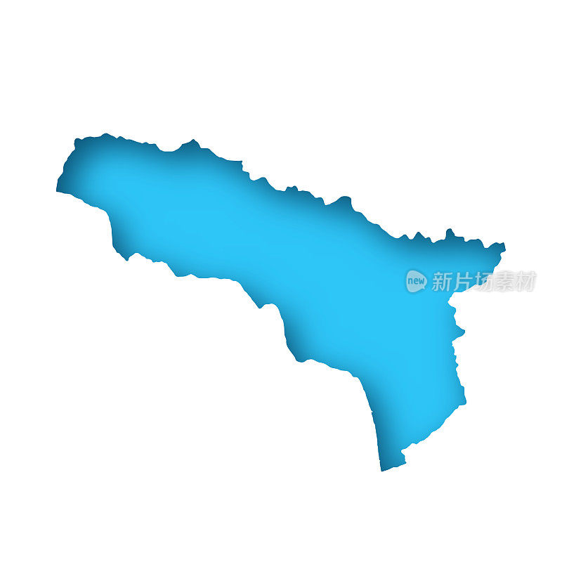 阿布哈兹地图-白纸，蓝色背景