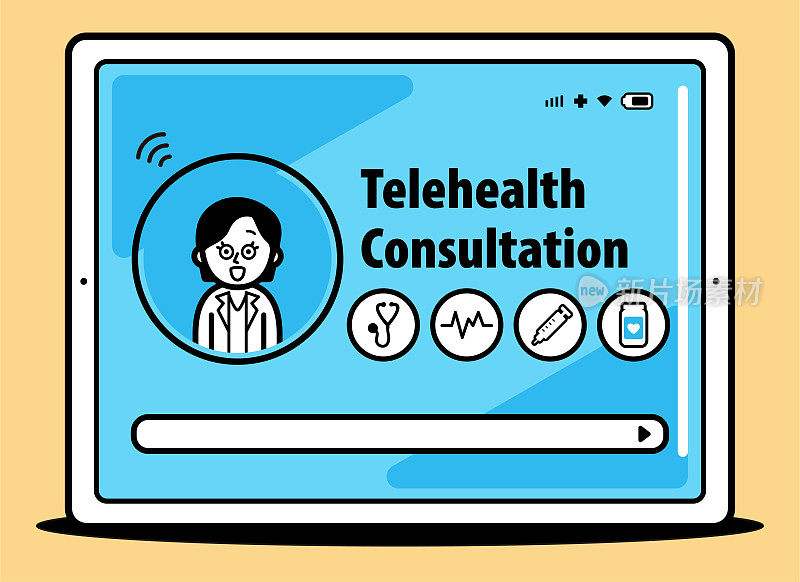 通过数字平板电脑或视频电话与医疗保健提供者进行远程医疗或远程保健咨询