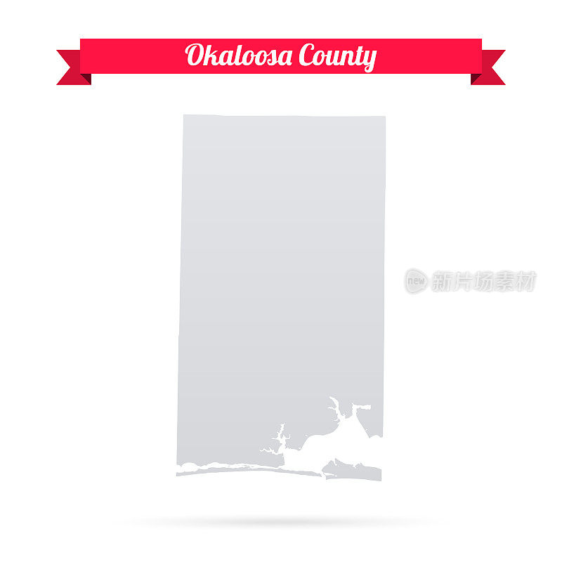 佛罗里达州的奥卡卢萨县。白底红旗地图