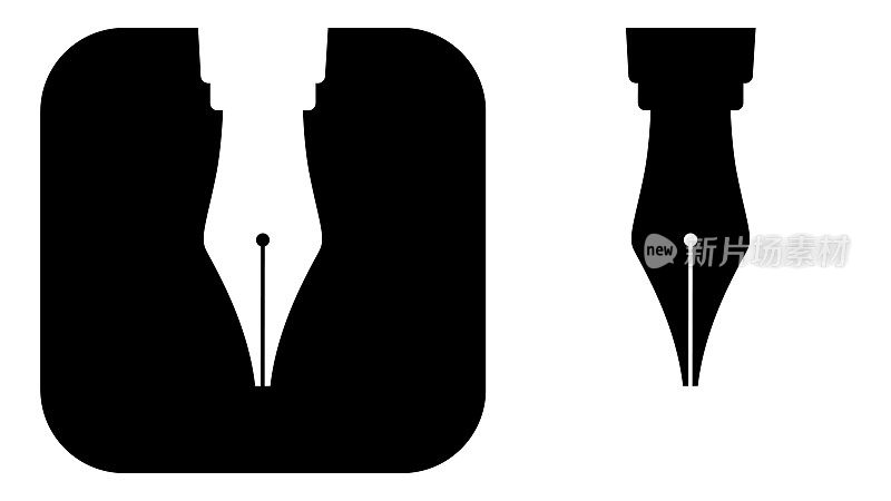 黑白钢笔图标