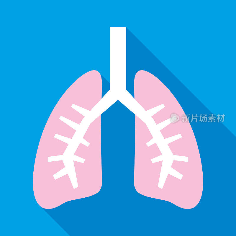 蓝色和粉红色的肺图标