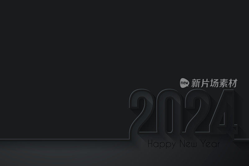 2024年新年快乐-黑色背景