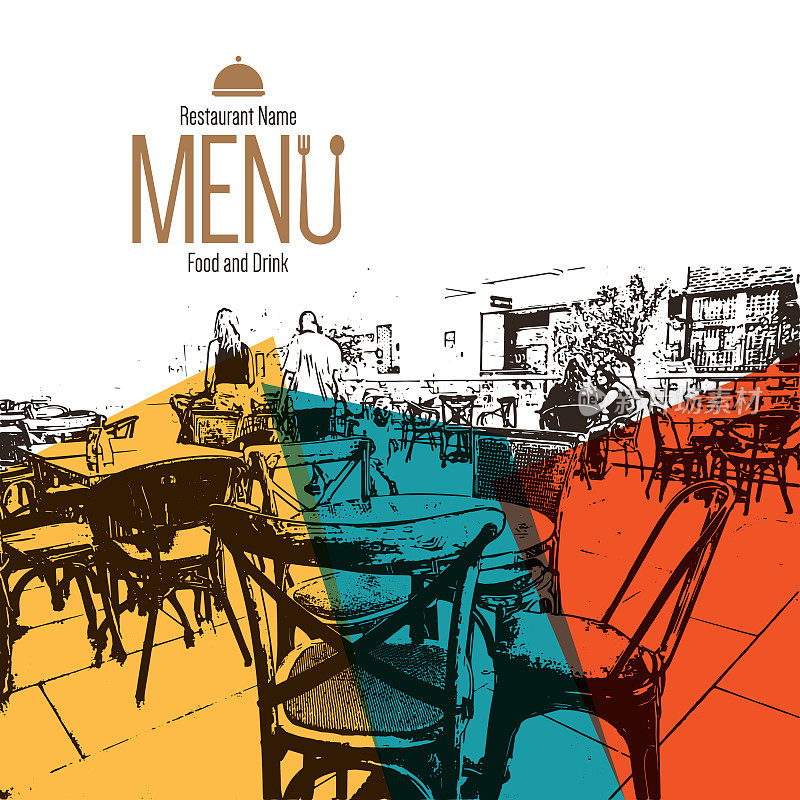 餐厅菜单设计。矢量菜单手册模板，咖啡馆，咖啡馆，餐厅，酒吧