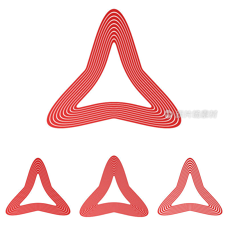 红线三角形图标设计集