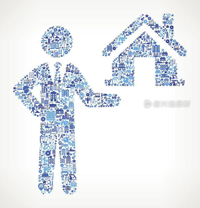 房地产代理销售房屋建筑行业矢量图标模式