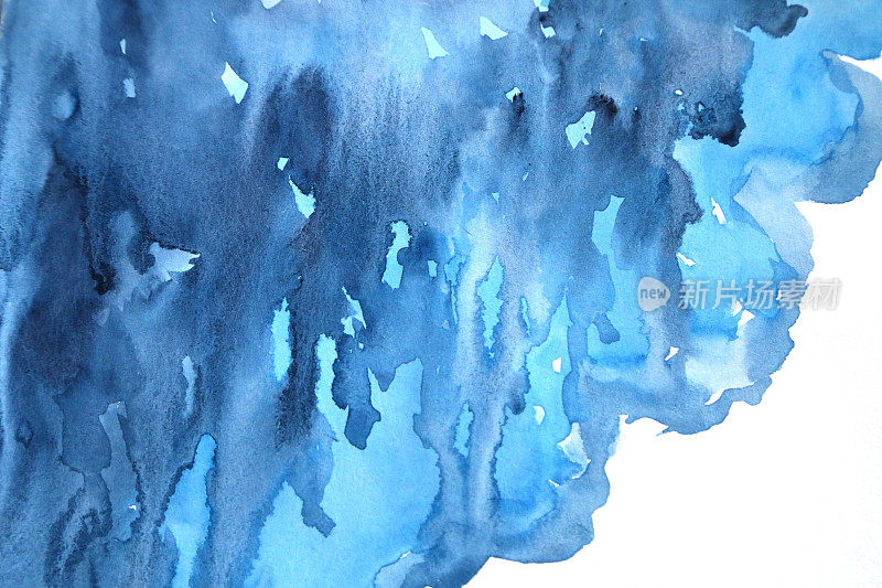 蓝色水彩抽象背景
