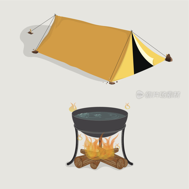 帐篷和篝火