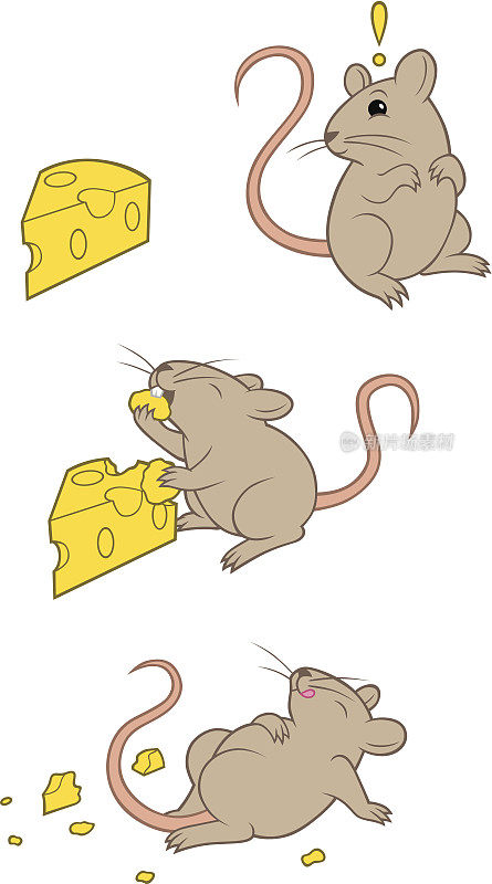 卡通老鼠和奶酪