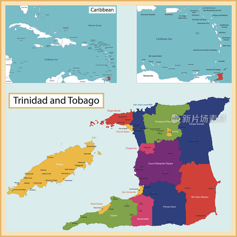 特立尼达和多巴哥地图