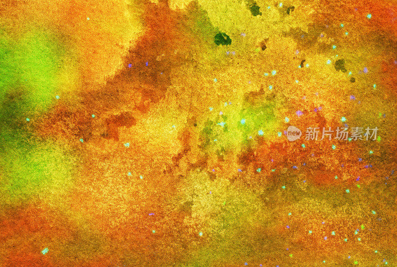 色彩斑斓的秋季彩色手绘背景