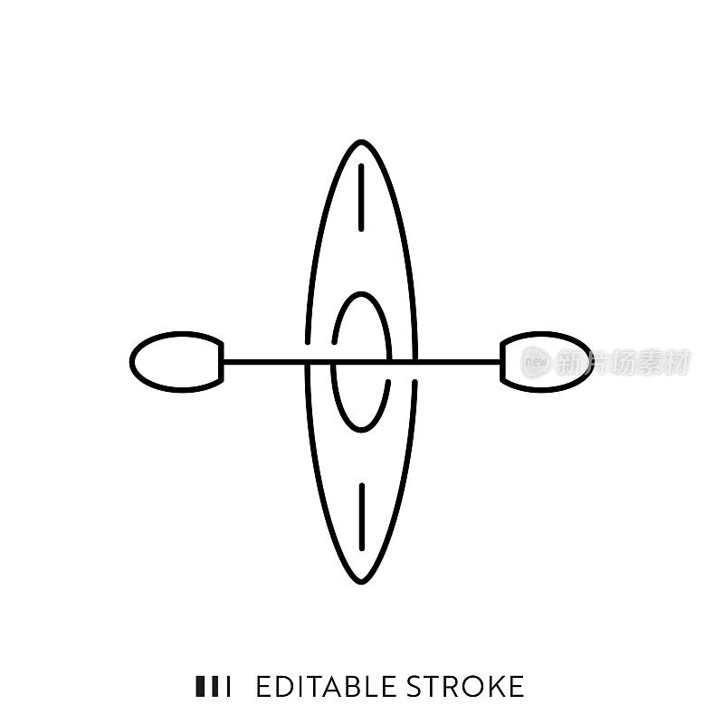 独木舟图标与可编辑的描边和像素完美。