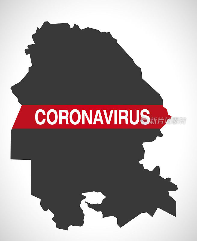 伊朗库泽斯坦省带冠状病毒警告插图的地图