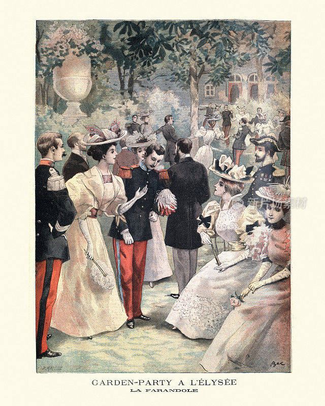 19世纪巴黎爱丽舍宫的游园会