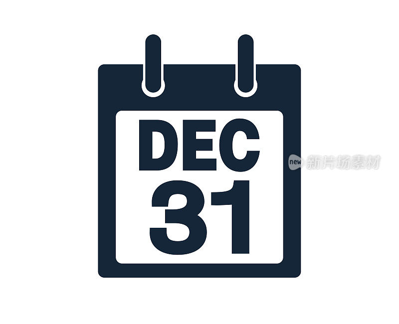12月31日日历图标股票矢量插图