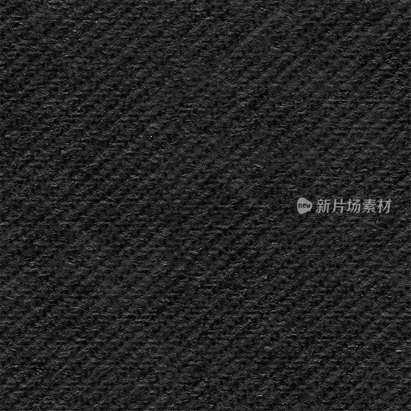 无缝方形黑色面料,可见斜缝线-矢量纹理背景与美丽的细节-密集和紧密编织的纺织品-地毯卷曲结构-柔软和厚实的布料材料