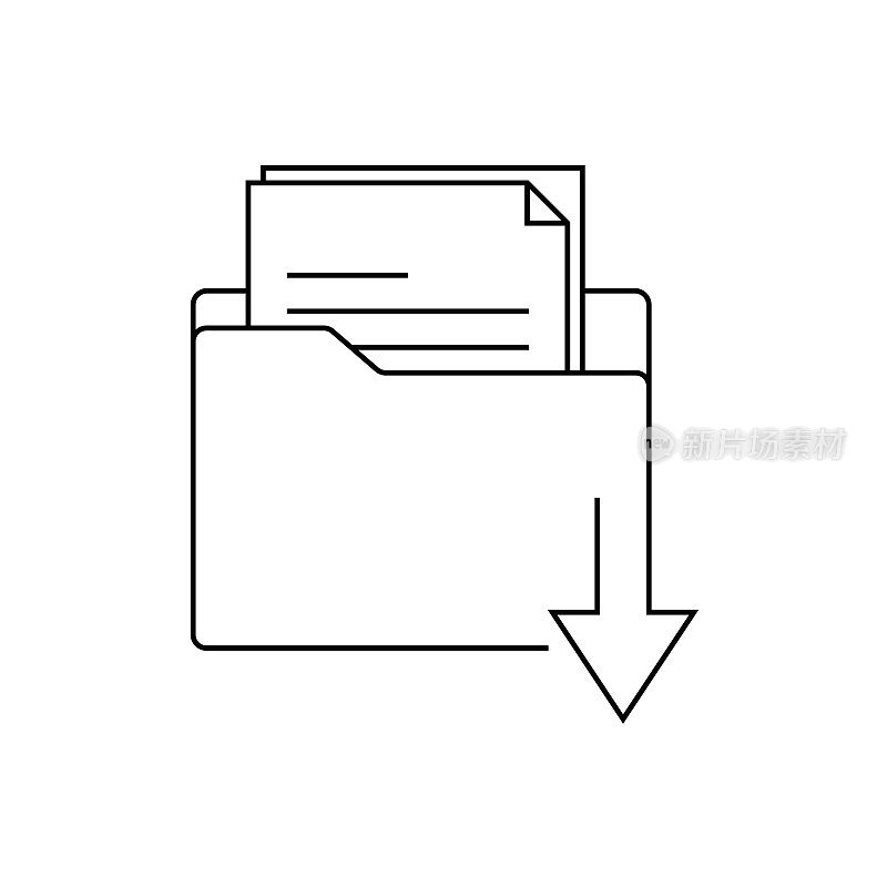 下载文件夹线图标