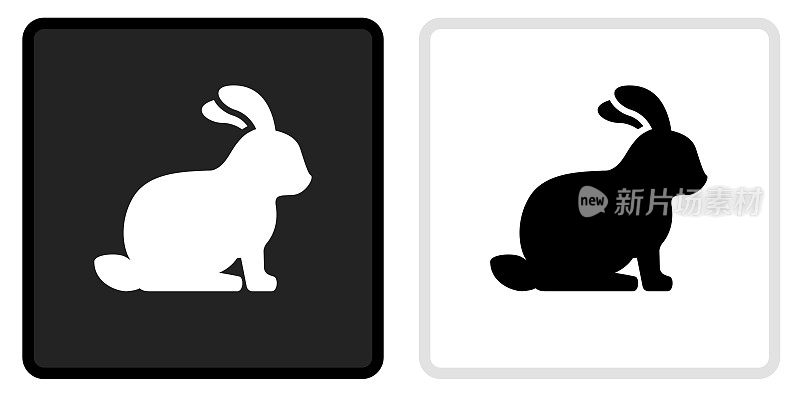 兔子图标在黑色按钮与白色翻转