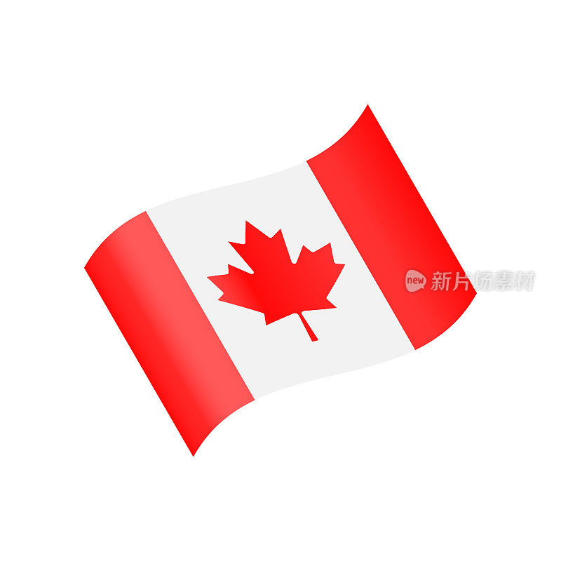 加拿大国旗图标矢量插图-波