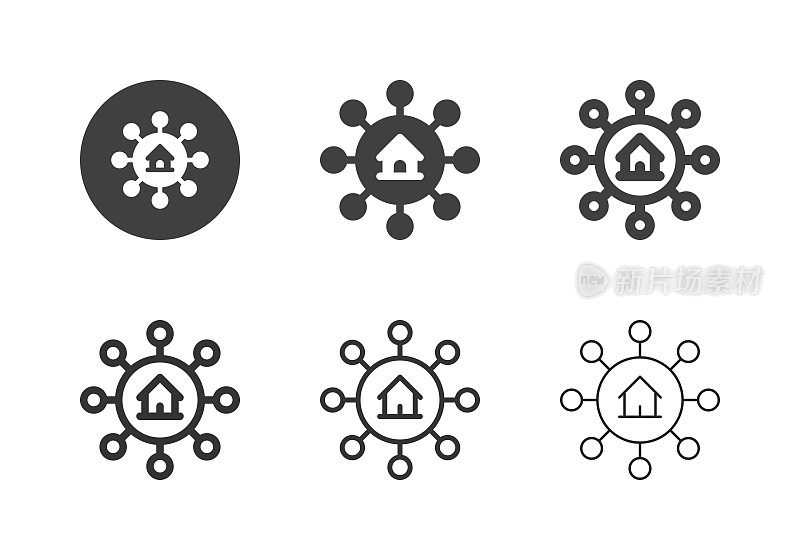 房屋网络图标-多系列