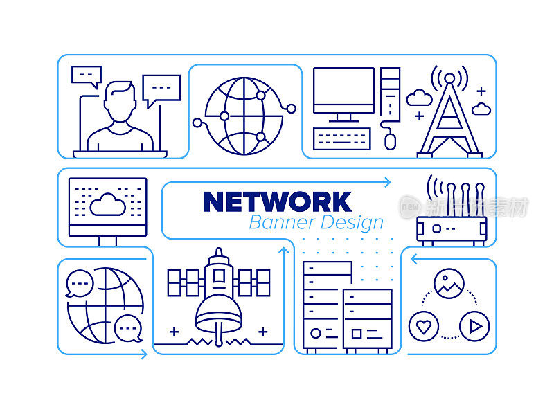 网络线路图标集及相关流程信息图设计