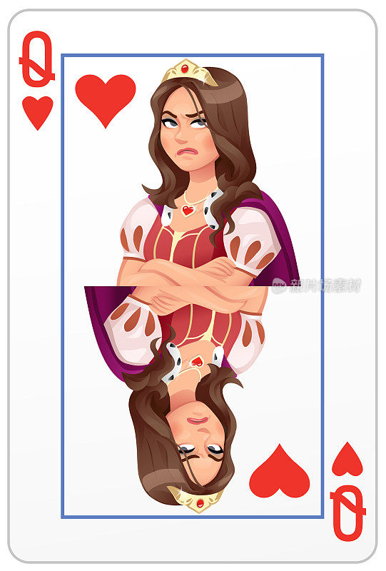 被惹恼的红心皇后-扑克牌