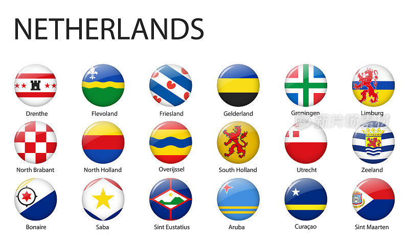 荷兰各地区的国旗