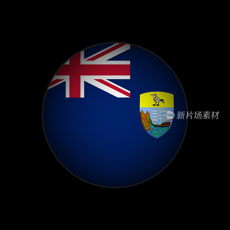 圣赫勒拿岛，阿森松岛和特里斯坦达库尼亚。圣赫勒拿岛，阿森松岛和特里斯坦达库尼亚旗。矢量插图。