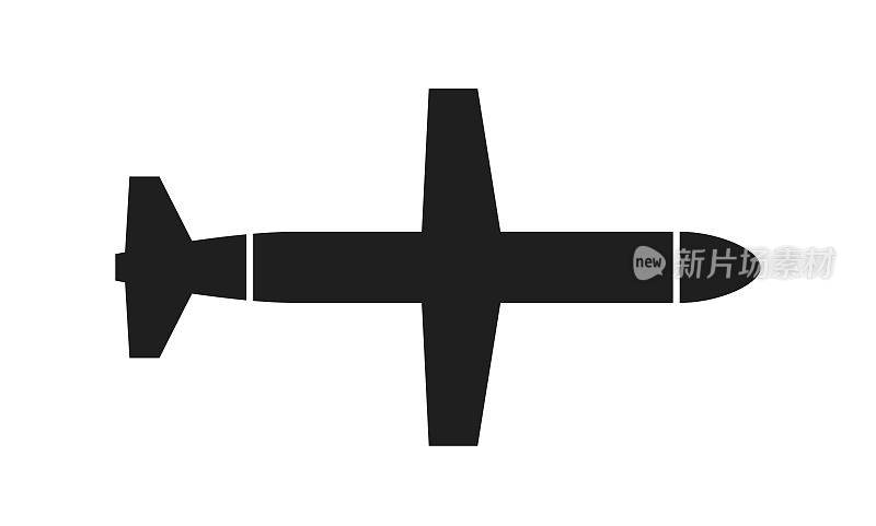 战斧巡航导弹图标。战争、武器和军队的象征。矢量图像军事信息图和网页设计