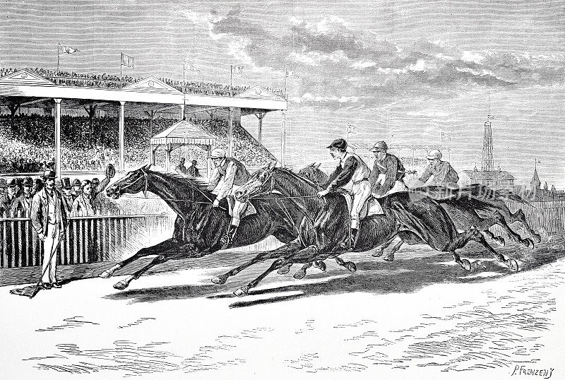 纽约市，布莱顿海滩游乐场，1879年的马场