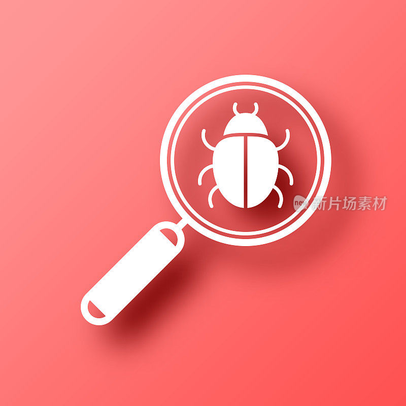 放大镜有bug。图标在红色背景与阴影