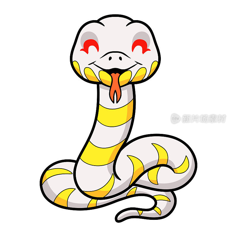 可爱的白化红树林蛇卡通