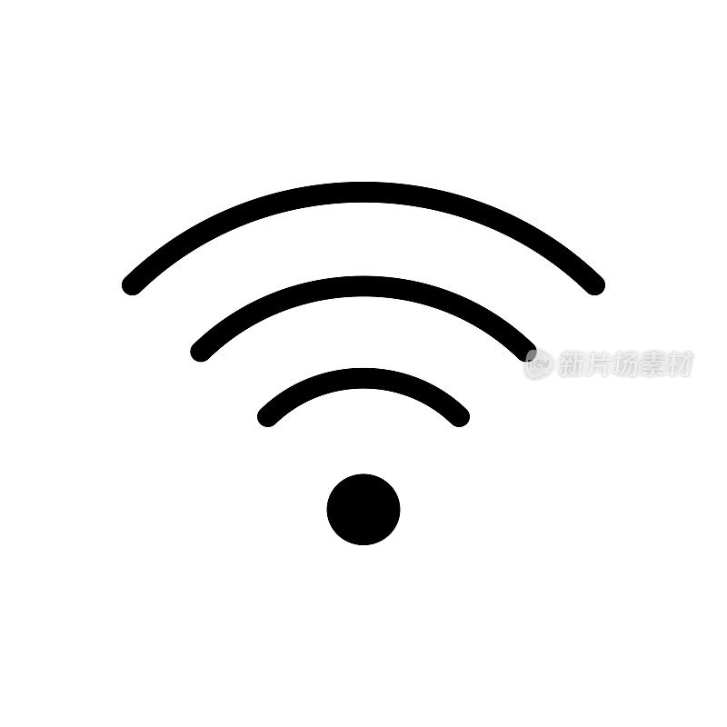 线路图标，Wi-Fi，无线互联网。