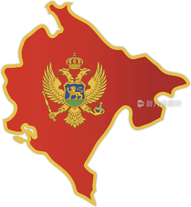 黑山国旗地图