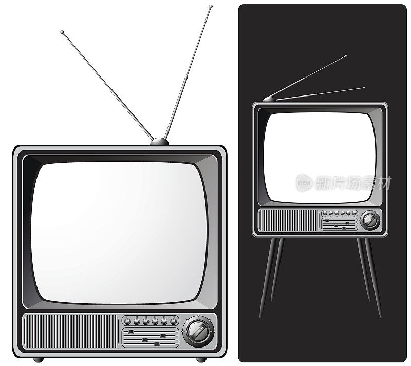 两个复古的电视机