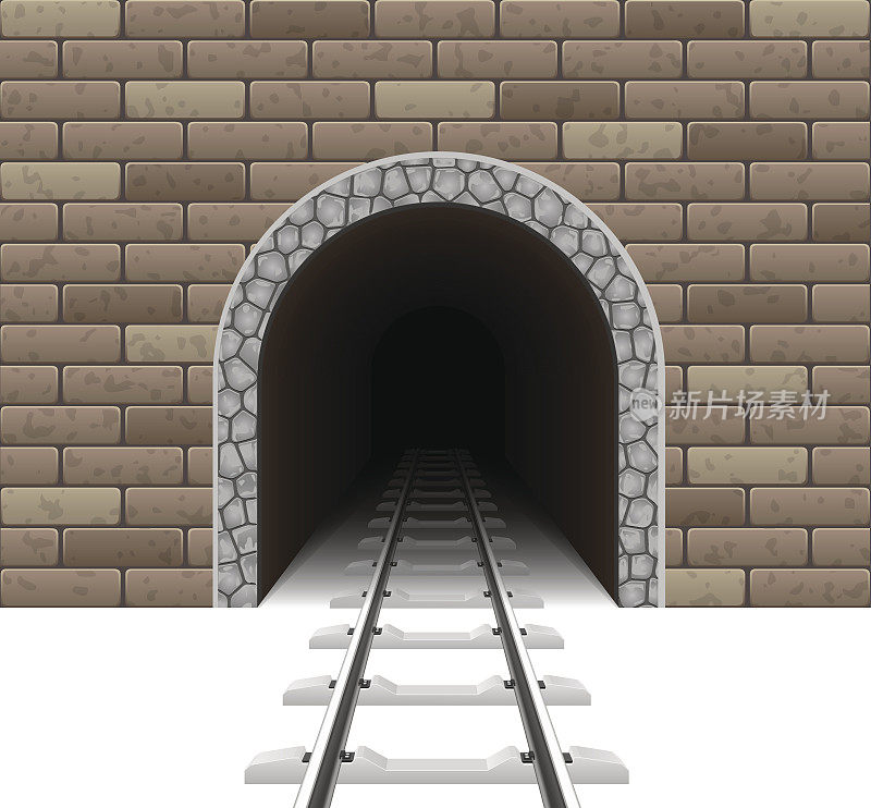 铁路隧道矢量图