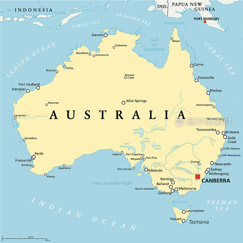 澳大利亚政治地图