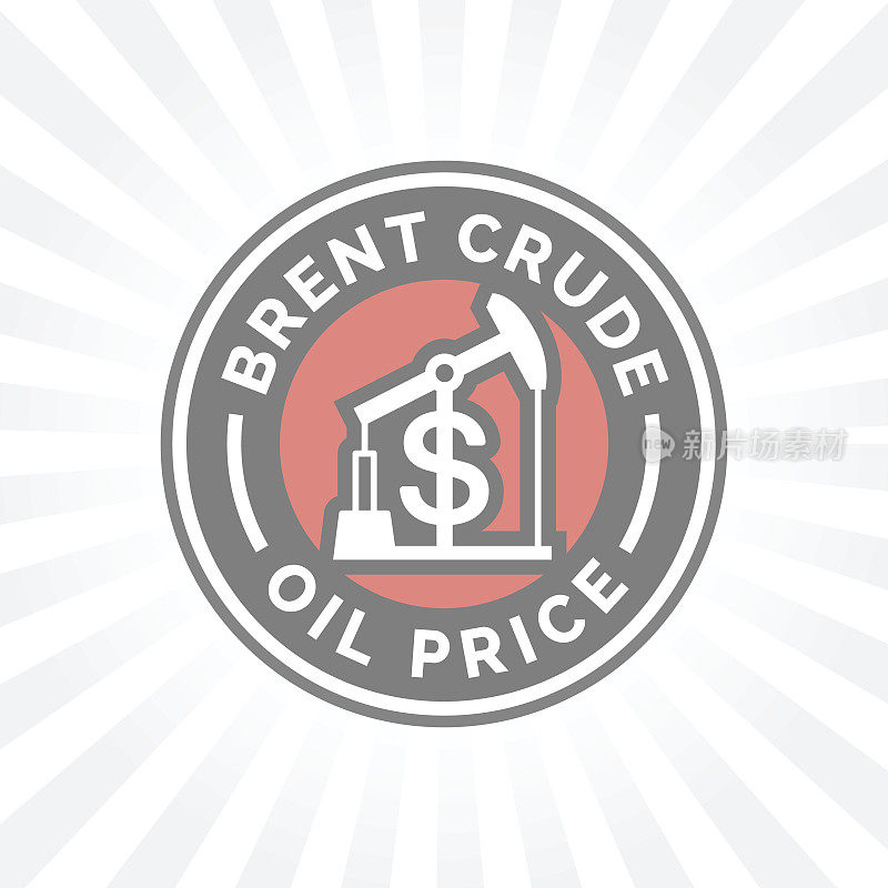 布伦特原油价格图标与美元符号徽章。