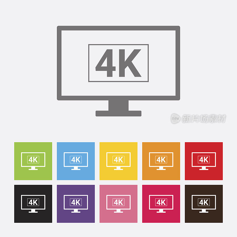 4k电视显示器，液晶电视图标