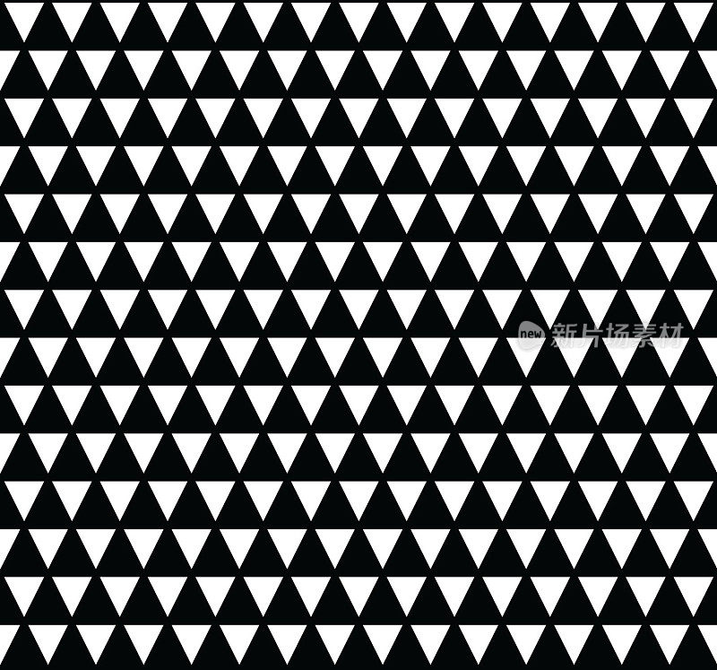黑场三角形黑白无缝图案黑白黑白