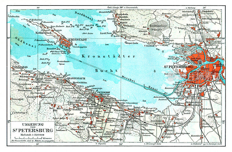 俄国圣彼得堡地图，1895年