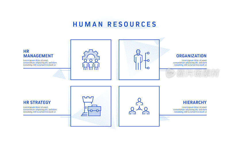 人力资源信息图表模板，元素和图标。简单的矢量信息图设计