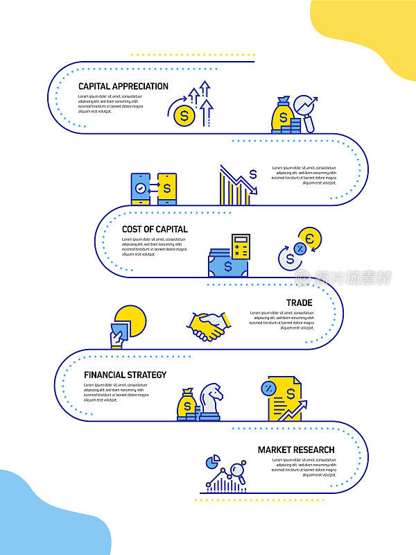 经济和金融概念信息图模板，元素和图标。简单的矢量信息图设计