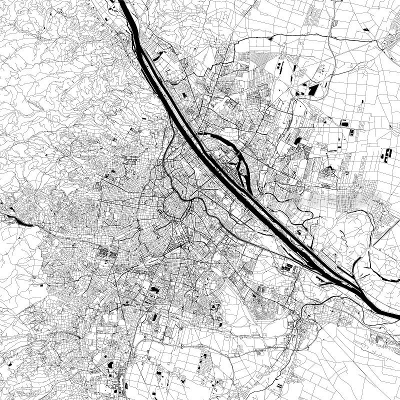 奥地利维也纳矢量地图
