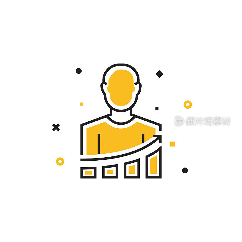 开发平面线图标，轮廓矢量符号插图。