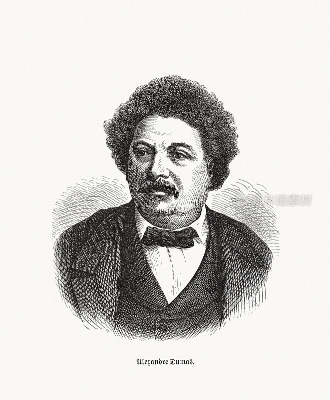 大仲马père(1802-1870)，法国作家，木刻，1893年出版